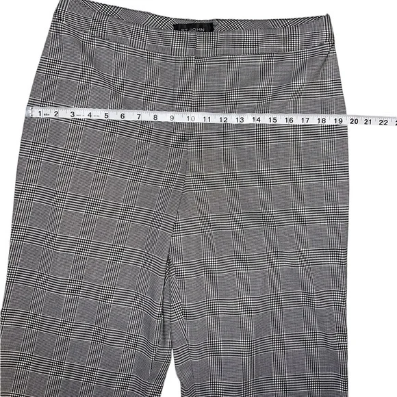 EUC St. John Wool Spandex Stretch Trouser Dress Pant Black Cream Plaid Size 12 - Picture 11 of 14